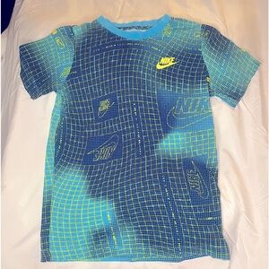Nike - Large Boy - Printed Graphic Tee. Baltic Blue and Teal